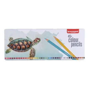 ESTUCHE DE METAL CON 45 LAPICES DE COLOR BRUYNZEEL TORTUGA 60312905