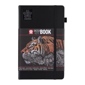 Cuaderno Sketch Book Sakura Tigre 80 Hojas 140Grs Liso A5 Negro 94141003