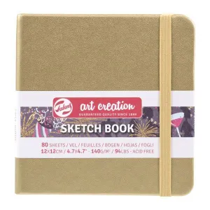Cuaderno Sketch Book Art Creation 80 Hojas 140Grs Liso 12X12Cm Oro 9314144M