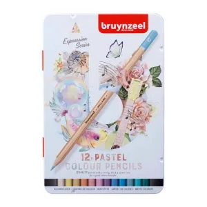 Estuche de Metal con 12 Lapices de Colores Pastel Bruynzeel Expression 60312112