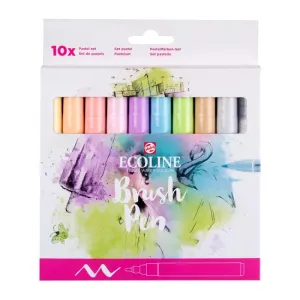 Pack 10 Rotuladores Tinta Acuarela Ecoline Brush Pastel 11509811