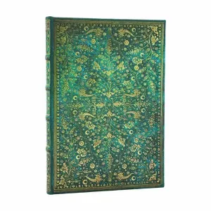 Libreta Paperblanks Tapa Dura Midi 72 Hojas 120Grs 1 Raya Flor Esmeralda Pb1315-1