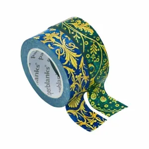 Pack 2 Rollos Washi Tape Paperblanks 15Mmx10M Flor Esmeralda y Cielo de Seda