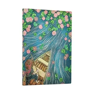 Libreta Paperblanks Tapa Blanda Midi 88 Hojas 100Grs Liso Ondas de Loto Fb1551-3