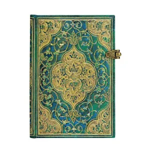 Libreta Paperblanks Tapa Dura con Broche Mini 120 Hojas 120Grs 1 Raya Crónicas Turquesas Pb3216-8