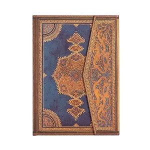 Libreta Paperblanks Tapa Dura con Solapa Midi 72 Hojas 120Grs 1 Raya Safavid Índigo Pb8199-9