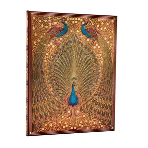 Libreta Paperblanks Tapa Dura Ultra 72 Hojas 120Grs 1 Raya Pavos Reales de Hafez Pb9887-4